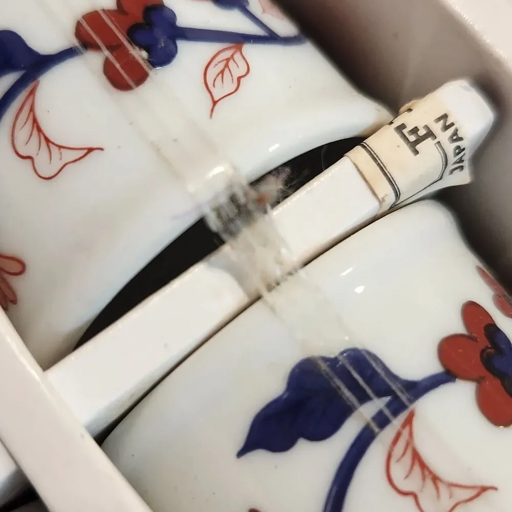 NOS Fitz &‎ Floyd Mandarin Garden Napkin Rings Floral Set Of 8